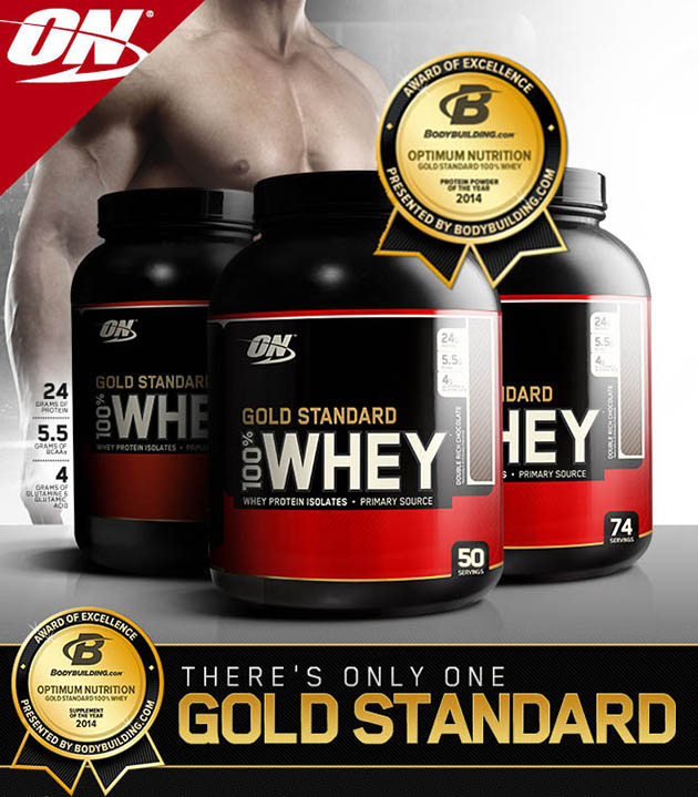 on whey gold standart banner